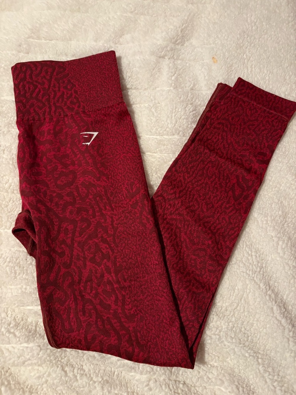 Gymshark Deep Red Textured Seamless Leggings